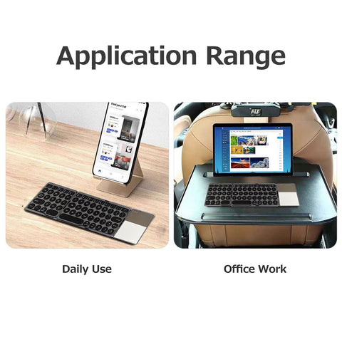 Portable Wireless BT Keyboard Foldable BT Keyboard with Touchpad Built-in Lithium Battery for Windows/Android/iOS Grey