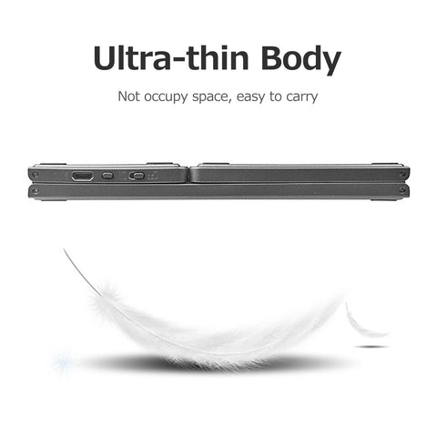 Portable Wireless BT Keyboard Foldable BT Keyboard with Touchpad Built-in Lithium Battery for Windows/Android/iOS Grey