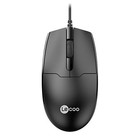 Lenovo Lecoo MS101 Wired Mouse Ergonomic Office Mouse Optical Tracking Streamline Appearance Plug and Play Wide Compatibility