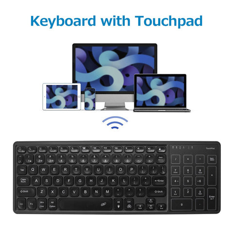 Wireless Dual-mode Keyboard 2.4G/BT Wireless Connection Ergonomic Design with Touchpad Wide Compatibility