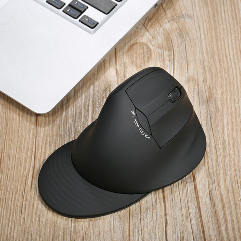 2.4G Wireless Optical Mouse Vertical Mouse 6 Keys Ergonomic Office Mice with 3-gear Adjustable DPI for PC Laptop Black
