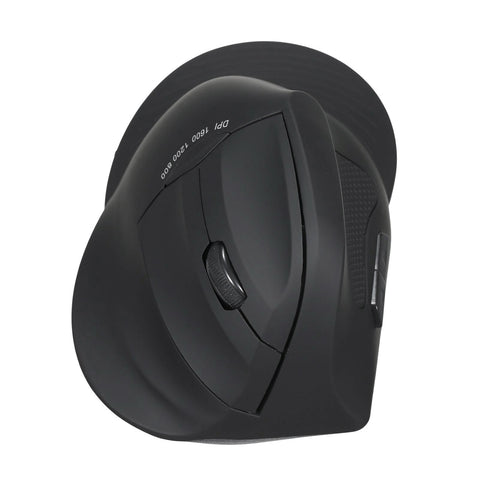 2.4G Wireless Optical Mouse Vertical Mouse 6 Keys Ergonomic Office Mice with 3-gear Adjustable DPI for PC Laptop Black