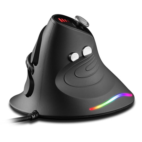 ZELOTES C-10 Wired Optical Vertical Mouse Programmable Gaming Mouse RGB Ergonomic Mouse 5-gear Adjustable DPI for PC Laptop