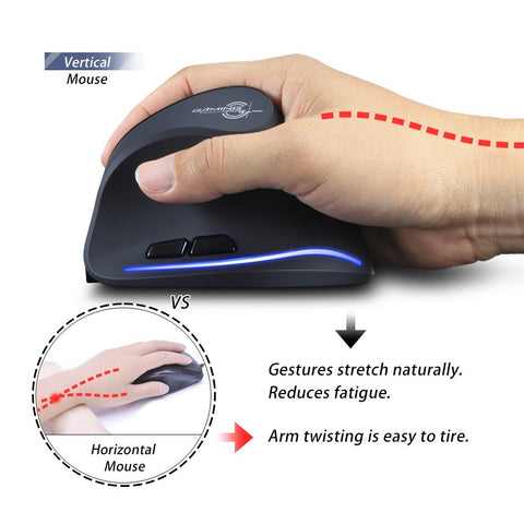 ZELOTES F-35B Wireless Gaming Mouse 2.4G+BT3.0+BT5.0 Three-mode Ergonomic Vertical Mouse 3-gear Adjustable DPI for PC Laptop