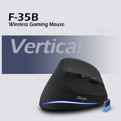 ZELOTES F-35B Wireless Gaming Mouse 2.4G+BT3.0+BT5.0 Three-mode Ergonomic Vertical Mouse 3-gear Adjustable DPI for PC Laptop