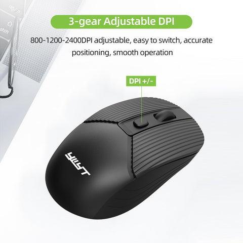 YWYT G862 2.4G Wireless Mouse 3-gear Adjustable DPI Ergonomic Design Plug and Play for Desktop Computer Laptop Black