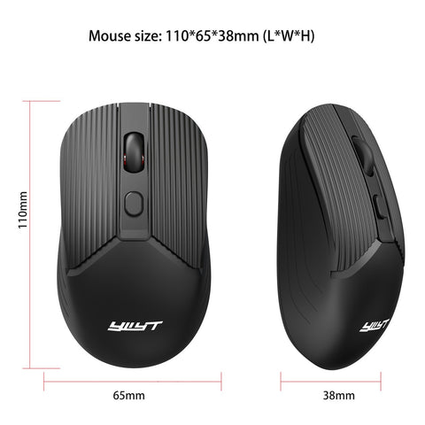 YWYT G862 2.4G Wireless Mouse 3-gear Adjustable DPI Ergonomic Design Plug and Play for Desktop Computer Laptop Black