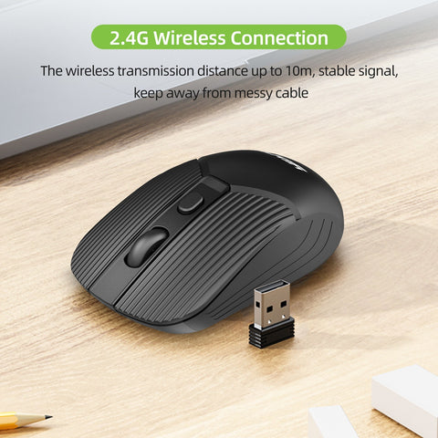 YWYT G862 2.4G Wireless Mouse 3-gear Adjustable DPI Ergonomic Design Plug and Play for Desktop Computer Laptop Black