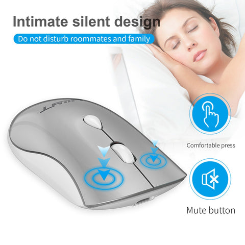 YWYT G864 2.4G Wireless Mouse Ergonomic Design 3-gear Adjustable DPI Built-in 500mAh Rechargeable Lithium Battery Black