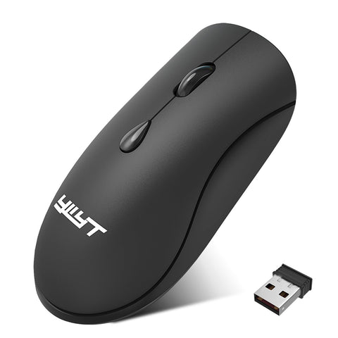 YWYT G864 2.4G Wireless Mouse Ergonomic Design 3-gear Adjustable DPI Built-in 500mAh Rechargeable Lithium Battery Black