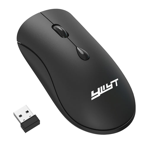 YWYT G864 2.4G Wireless Mouse Ergonomic Design 3-gear Adjustable DPI Built-in 500mAh Rechargeable Lithium Battery Black
