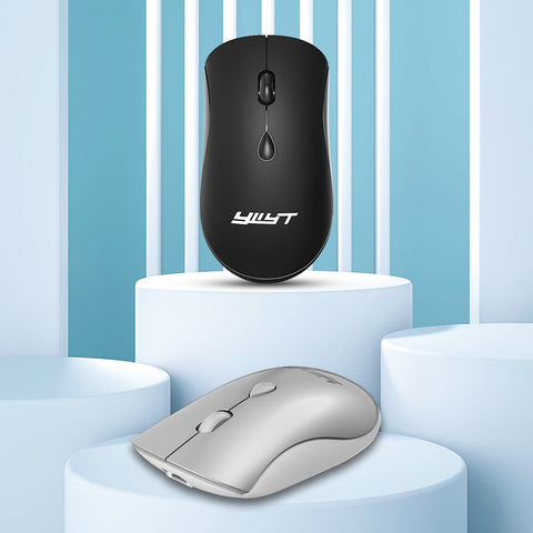 YWYT G864 2.4G Wireless Mouse Ergonomic Design 3-gear Adjustable DPI Built-in 500mAh Rechargeable Lithium Battery Black