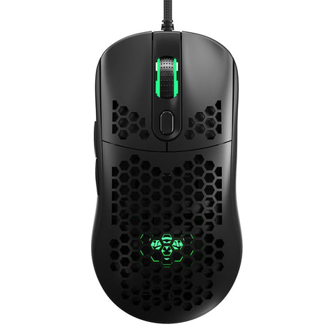 iBlancod GM01 USB Wired Gaming Mouse Ergonomic Lightweight Mouse RGB Backlight Effect 6-gear DPI Hollow-out Design Black