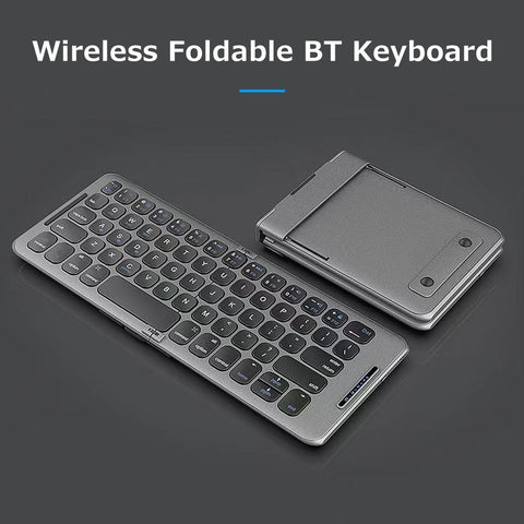 Portable Wireless BT Keyboard Folding Keyboard Comfortable Typing Feel Built-in Rechargeable Lithium Battery for Windows/Android/iOS