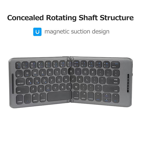 Portable Wireless BT Keyboard Folding Keyboard Comfortable Typing Feel Built-in Rechargeable Lithium Battery for Windows/Android/iOS