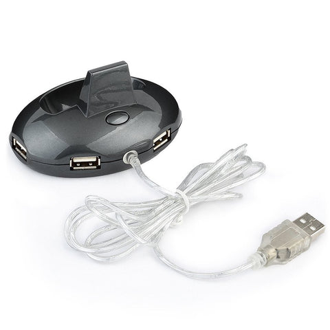 2.4G Wireless Rechargeable Mouse 3-gear Adjustable DPI Ergonomic Optical Mouse with 3-port USB Hub Charging Dock Black