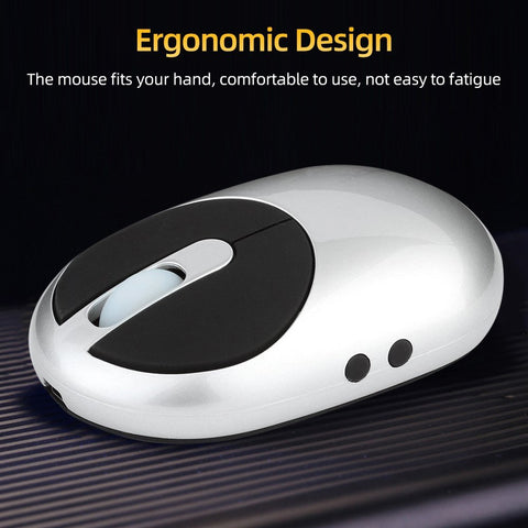 2.4G Wireless Rechargeable Mouse 3-gear Adjustable DPI Ergonomic Optical Mouse with 3-port USB Hub Charging Dock Black
