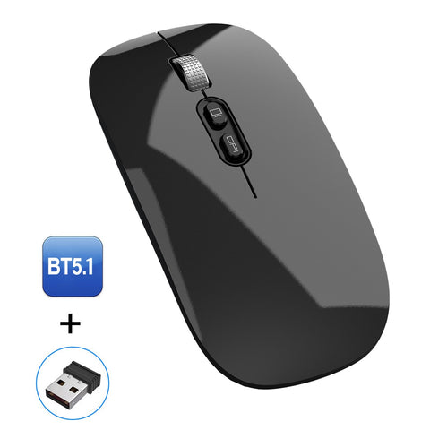 M103 2.4G+BT5.1 Wireless Dual-mode Mouse Ergonomic Office Mice 3-gear Adjustable DPI Built-in 500mAh Lithium Battery Black