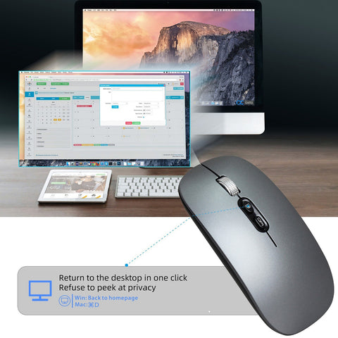 M103 2.4G+BT5.1 Wireless Dual-mode Mouse Ergonomic Office Mice 3-gear Adjustable DPI Built-in 500mAh Lithium Battery Black