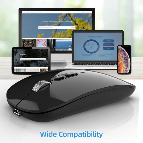 M103 2.4G+BT5.1 Wireless Dual-mode Mouse Ergonomic Office Mice 3-gear Adjustable DPI Built-in 500mAh Lithium Battery Black