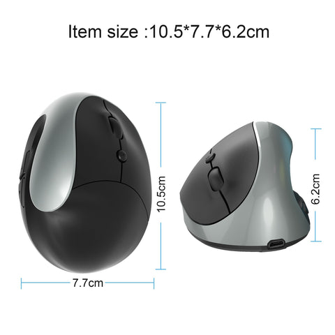 HXSJ X10 2.4G Wireless Vertical Mouse Ergonomic Mice 3-gear Adjustable DPI Built-in 600mAh Rechargeable Lithium Battery Black