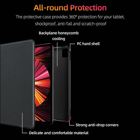 Detachable Tablet BT Keyboard Case with Touchpad Pen Slot Compatible with iPad 10.2'' 2019/2020/2021/iPad Pro 10.5''/iPad Air 3 10.5''