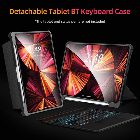 Detachable Tablet BT Keyboard Case with Touchpad Pen Slot Compatible with iPad 10.2'' 2019/2020/2021/iPad Pro 10.5''/iPad Air 3 10.5''