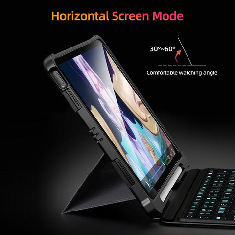 Detachable Tablet BT Keyboard Case with Touchpad Pen Slot Compatible with iPad 10.2'' 2019/2020/2021/iPad Pro 10.5''/iPad Air 3 10.5''