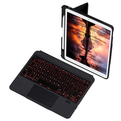Detachable Tablet BT Keyboard Case with Touchpad Pen Slot Compatible with iPad 10.2'' 2019/2020/2021/iPad Pro 10.5''/iPad Air 3 10.5''