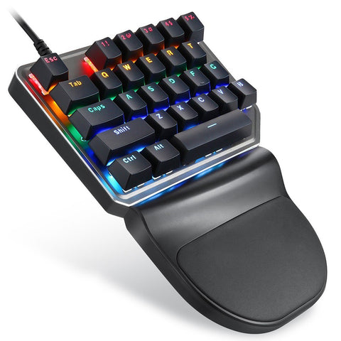 Motospeed K27 One-handed Mechanical Keyboard 27 Keys Wired Gaming Keyboard LED Mixed Light Effect Mechanical Blue Switches