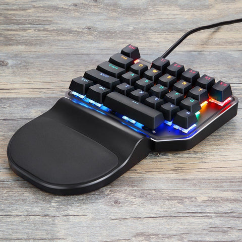 Motospeed K27 One-handed Mechanical Keyboard 27 Keys Wired Gaming Keyboard LED Mixed Light Effect Mechanical Blue Switches
