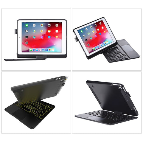 Detachable 360° Rotating Tablet Keyboard Case Colorful Backlight Effect Compatible with iPad Air2/iPad Pro 9.7/iPad 9.7(2017/2018)