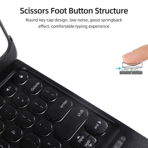 Detachable 360° Rotating Tablet Keyboard Case Colorful Backlight Effect Compatible with iPad Air2/iPad Pro 9.7/iPad 9.7(2017/2018)