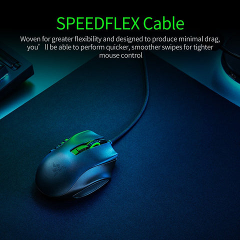 Razer Naga X MMO Wired RGB Gaming Mouse Lightweight Mouse with 2nd-gen Razer Optical Mouse Switch 16 Programmable Buttons