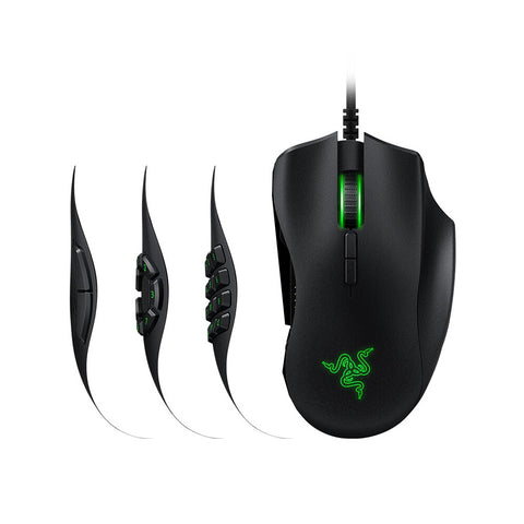 Razer Naga Trinity Gaming Mouse Wired Mice 16,000 DPI Optical Sensor Chroma RGB Lighting Replaceable Side Plate 2/7/12 Button Configurations Mechanical Switches