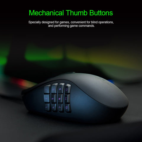 Razer Naga Trinity Gaming Mouse Wired Mice 16,000 DPI Optical Sensor Chroma RGB Lighting Replaceable Side Plate 2/7/12 Button Configurations Mechanical Switches