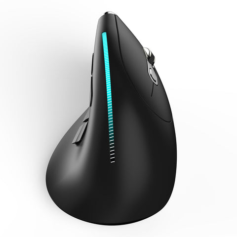 ZELOTES F-36 Wireless vertical 2.4G Bluetooth mouse full color light 8 key programming five DPI game mouse built-in 730mah lithium battery Black