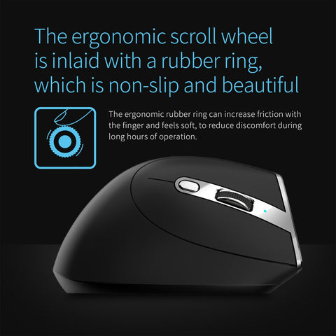 ZELOTES F-36 Wireless vertical 2.4G Bluetooth mouse full color light 8 key programming five DPI game mouse built-in 730mah lithium battery Black