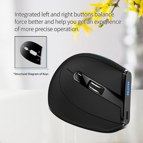 ZELOTES F-36A 2.4G Wireless Mouse Charging Blu-ray 6-button Optical mouse 3 level DPI black