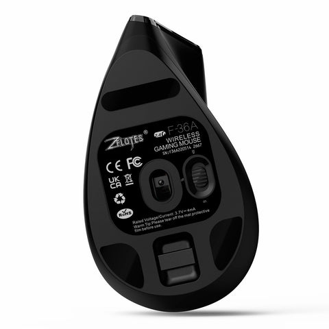 ZELOTES F-36A 2.4G Wireless Mouse Charging Blu-ray 6-button Optical mouse 3 level DPI black