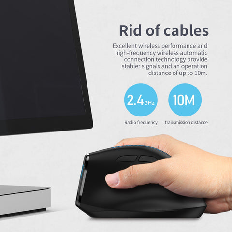 ZELOTES F-36A 2.4G Wireless Mouse Charging Blu-ray 6-button Optical mouse 3 level DPI black