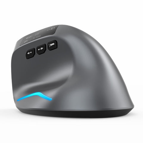 ZELOTES F-26C Rechargeable display dual-mode wireless mouse with silent 2.4GHz BT gray