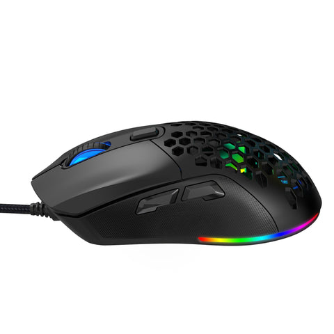 HXSJ X300 RGB Gaming Mouse Backlit Wired Ergonomic 6 Button Programmable Mouse with Macro Recording & wheel speed Set 7200 DPI for Windows PC (Black)