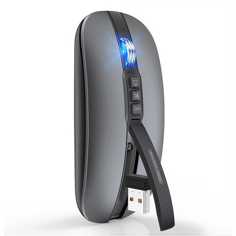 FMOUSE M113 Mouse 2.4G Wireless BT5.1 Slim Rechargeable Slience Mouse for PC Computer Notebook with USB Receiver 2400 DPI Adjustable Level