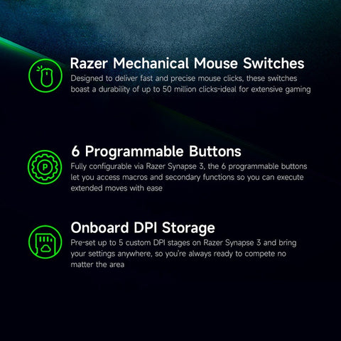Razer Basilisk X HyperSpeed Wireless Mouse  Dual-mode Gaming Mouse 16000DPI with 6 Programmable Buttons (without Battery)