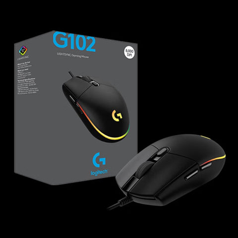 Logitech G102 RGB Gaming Mouse 8000 DPI Wired Optical Gamer Mouse Support Logitech G HUB Software for PC Laptop Computer