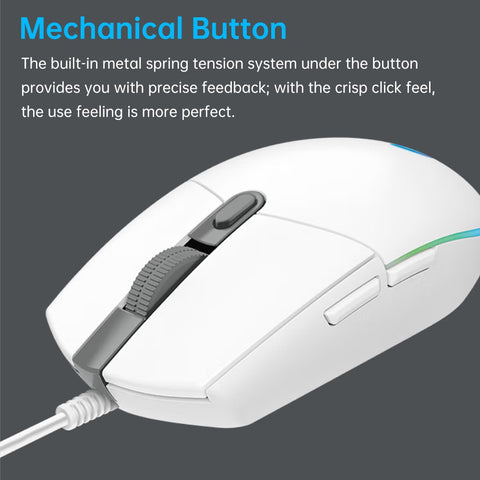 Logitech G102 RGB Gaming Mouse 8000 DPI Wired Optical Gamer Mouse Support Logitech G HUB Software for PC Laptop Computer