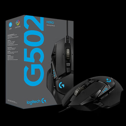 Logitech G502 HERO Wired Gaming Mouse with Adjustable Weights 25K HERO Sensor 25600DPI RGB 11 Programmable Keys Backlight Dual Mode Scroll Wheel