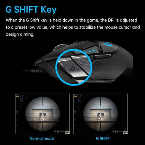 Logitech G502 HERO Wired Gaming Mouse with Adjustable Weights 25K HERO Sensor 25600DPI RGB 11 Programmable Keys Backlight Dual Mode Scroll Wheel