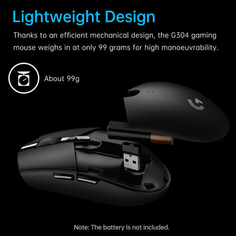 Logitech G304 LIGHTSPEED Wireless Gaming Mouse 12000DPI with 6 Programmable Keys for Computer PC Laptop